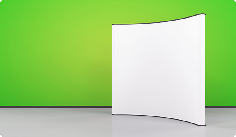 blank pop-up stand on green background
