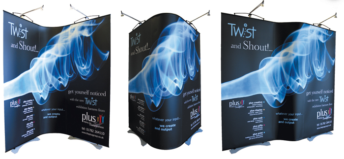 twist banner stand configurations