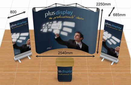 pop up exhibition stand package 3d render