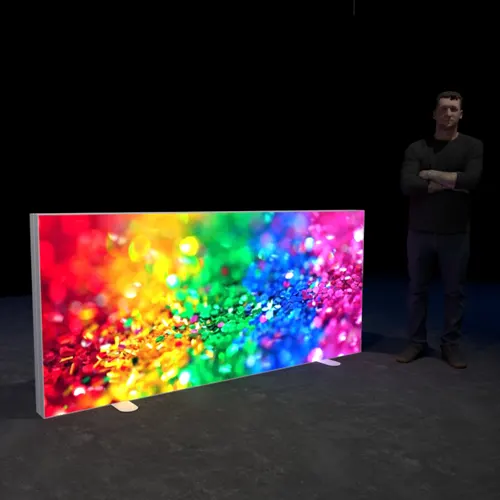 2250 x 1000mm Lightbox display featuring rainbow colours - right view