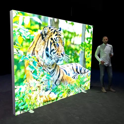 3000 x 2250mm Lightbox display featuring a tiger - right view