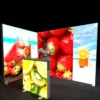 3 x 2m LED Lightbox Package 1 with 2 walls and LED lightbox counter - front view