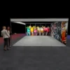 5x5m shell scheme graphics with 2 walls - front view with people