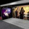 6x2m shell scheme graphics with 3 walls - left view