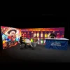 6 x 3m LED Lightbox Package 2 with 2 walls - front view with people sitting at table