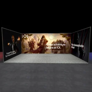 6x3m seamless shell scheme graphics with 3 walls - front view