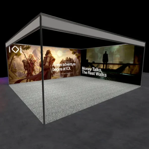 6x5m seamless shell scheme graphics with 2 walls - full view