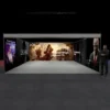 6x6m seamless shell scheme graphics with 3 walls - front view with person